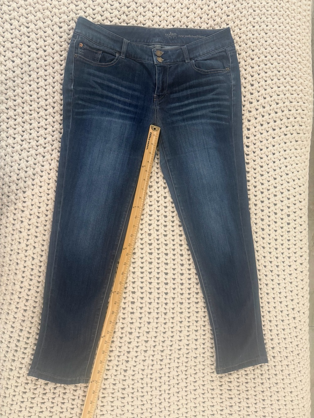 New York & Company Soho Boyfriend Dark Indigo Skinny Leg Jeans - Picture 5 of 9